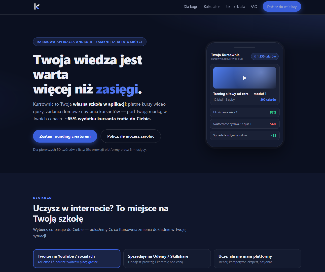 Kursownia – Plattform für eigene Online-Kurse